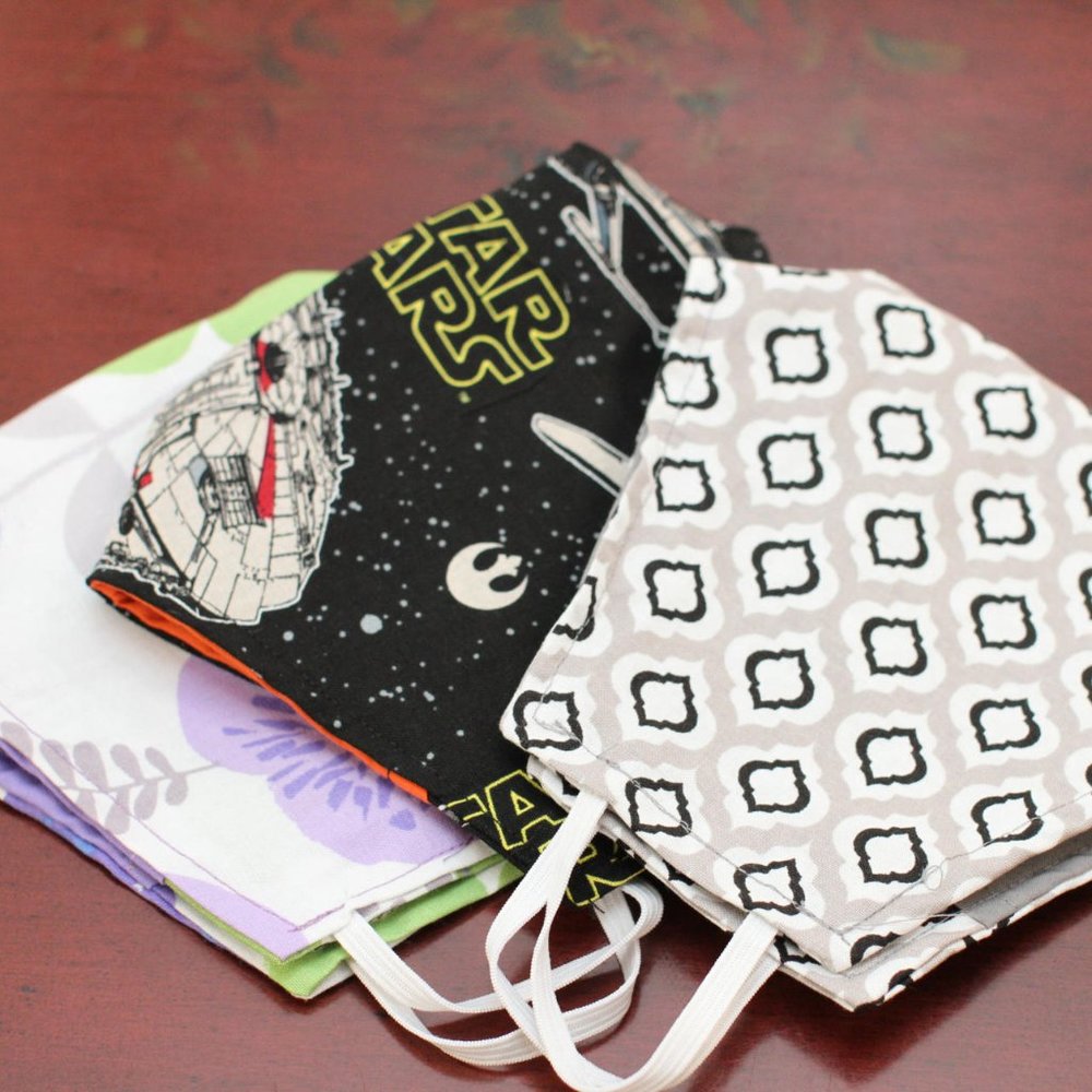 3 Pack 100% doubled cotton masks